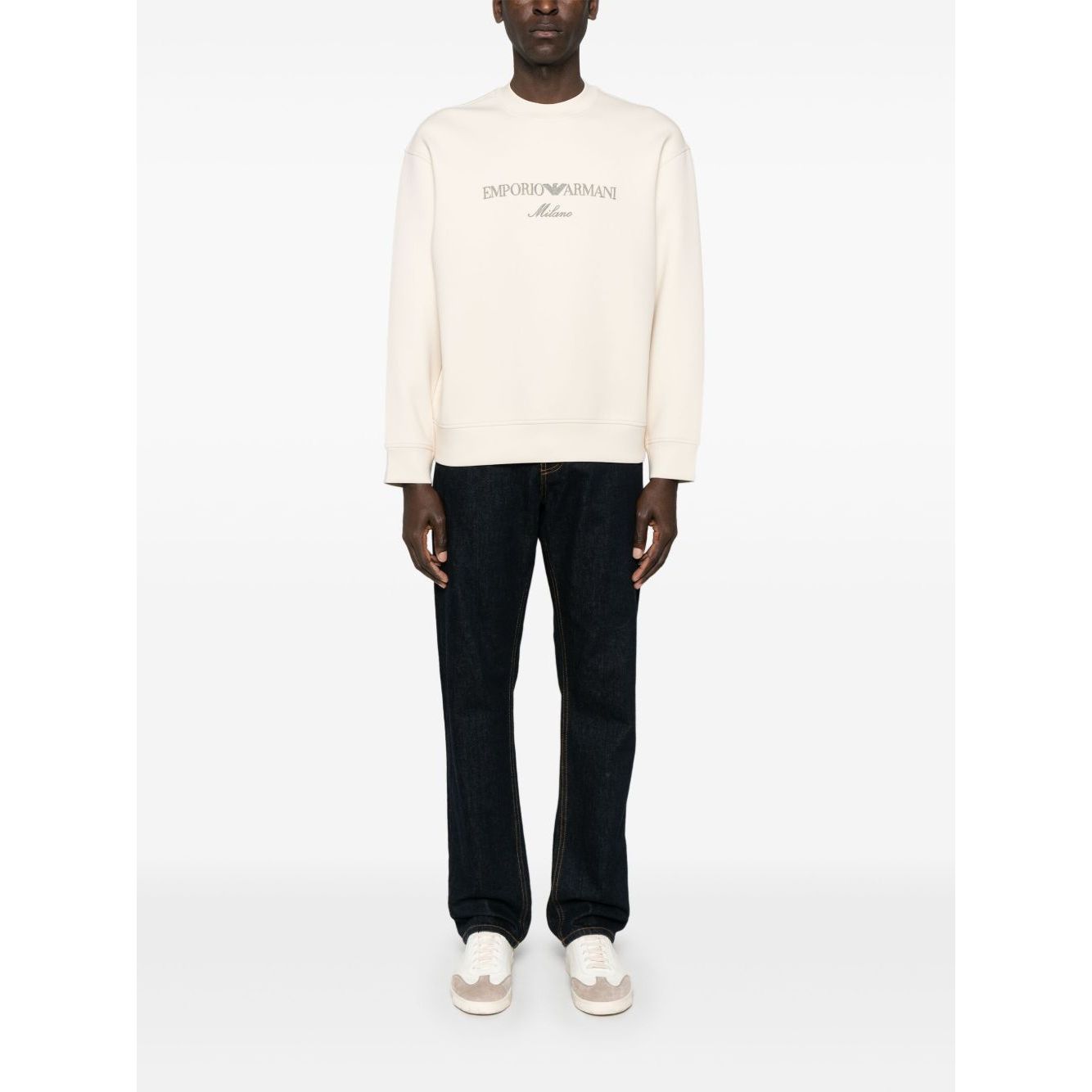 Emporio Armani Double jersey sweatshirt with ASV logo embroidery Topwear