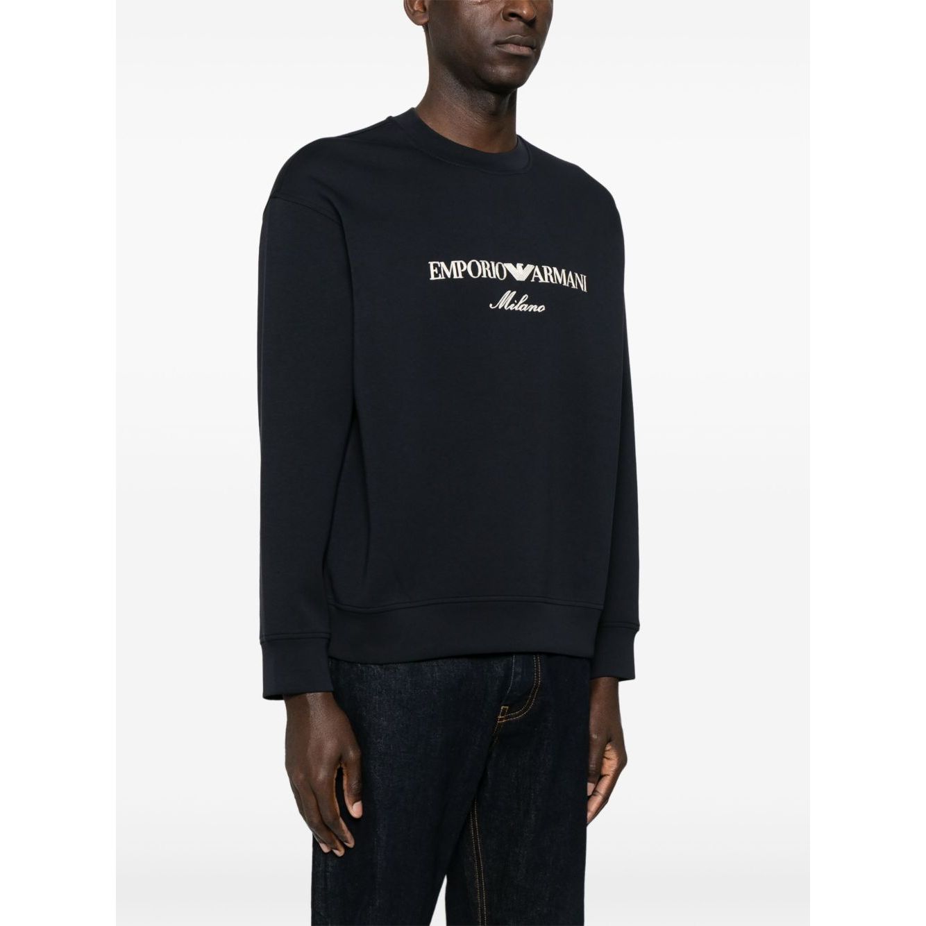 Emporio Armani ASV Double-jersey sweatshirt with logo embroidery