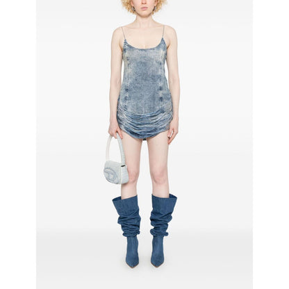 Diesel Tencel denim mini dress with fringes