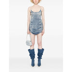 Diesel Tencel denim mini dress with fringes
