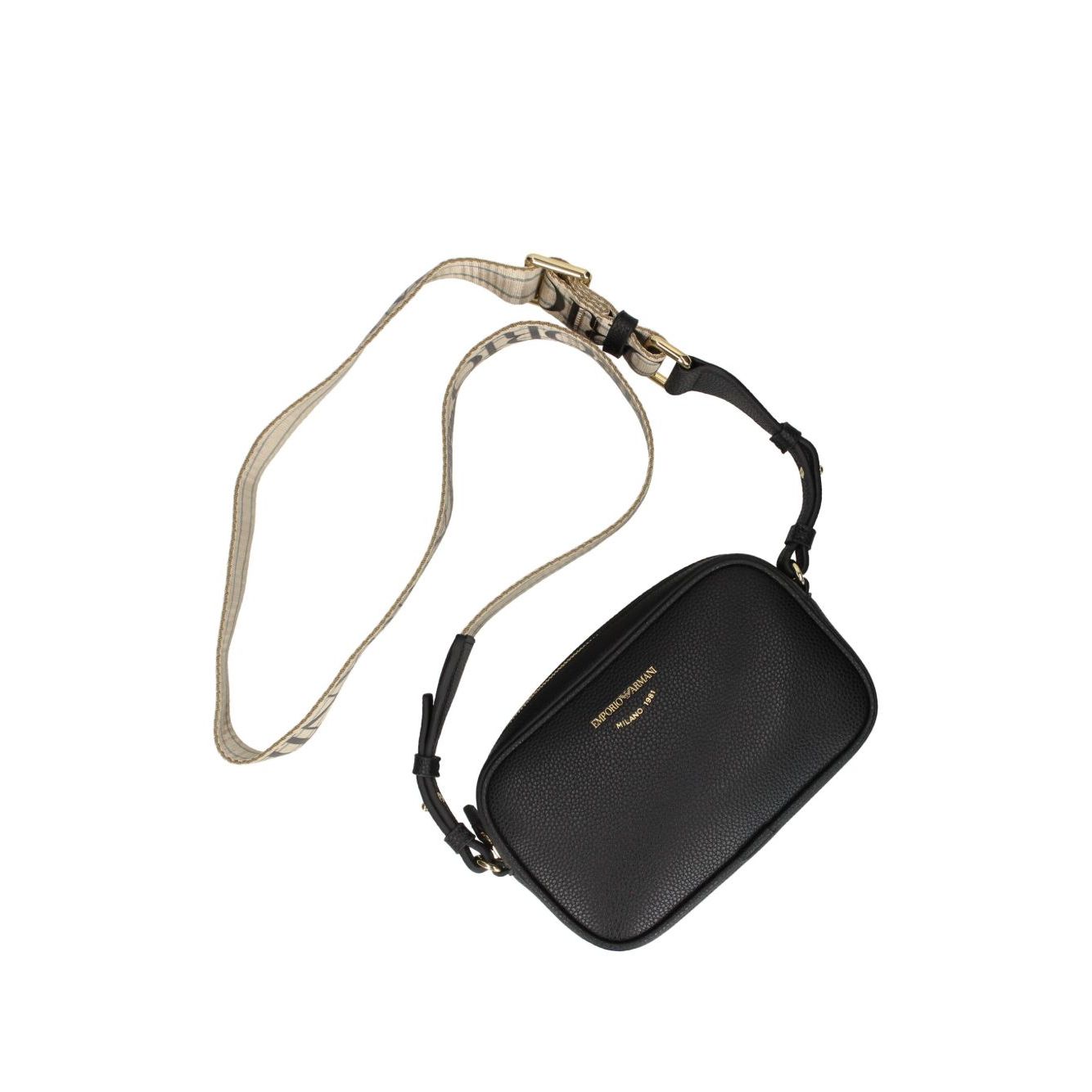 Front view with bag zipped and handles upright.