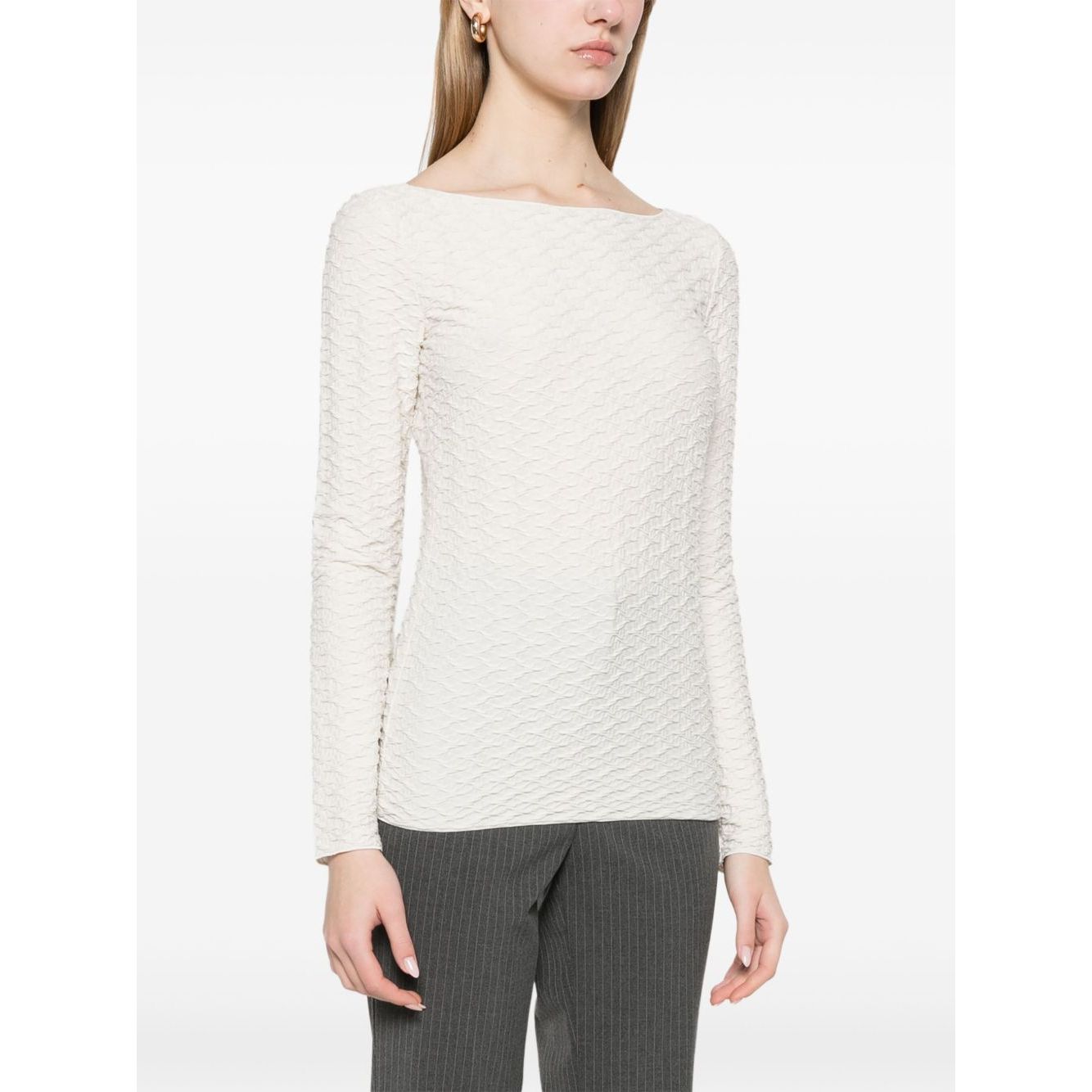 Emporio Armani Jacquard boat-neck top