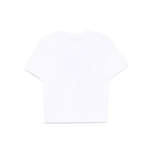 Emporio Armani Cotton jersey T-shirt with maxi lurex logo Topwear