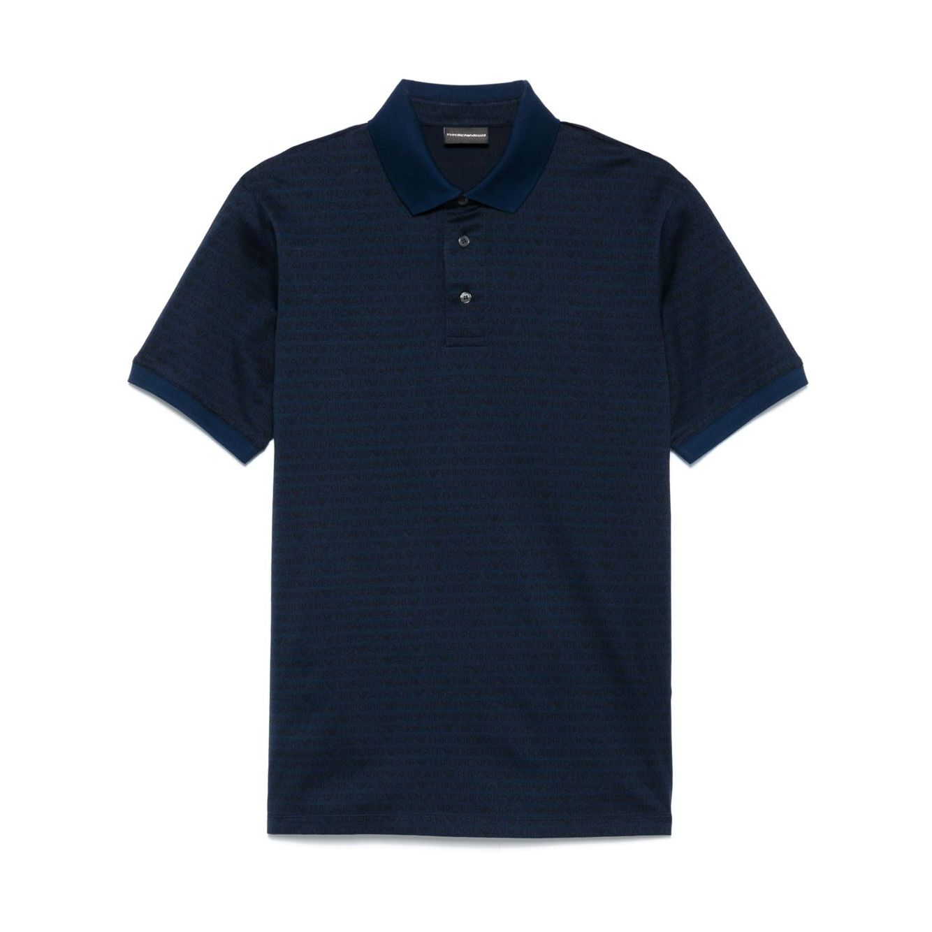 Emporio Armani Allover Logo Cotton Polo Shirt