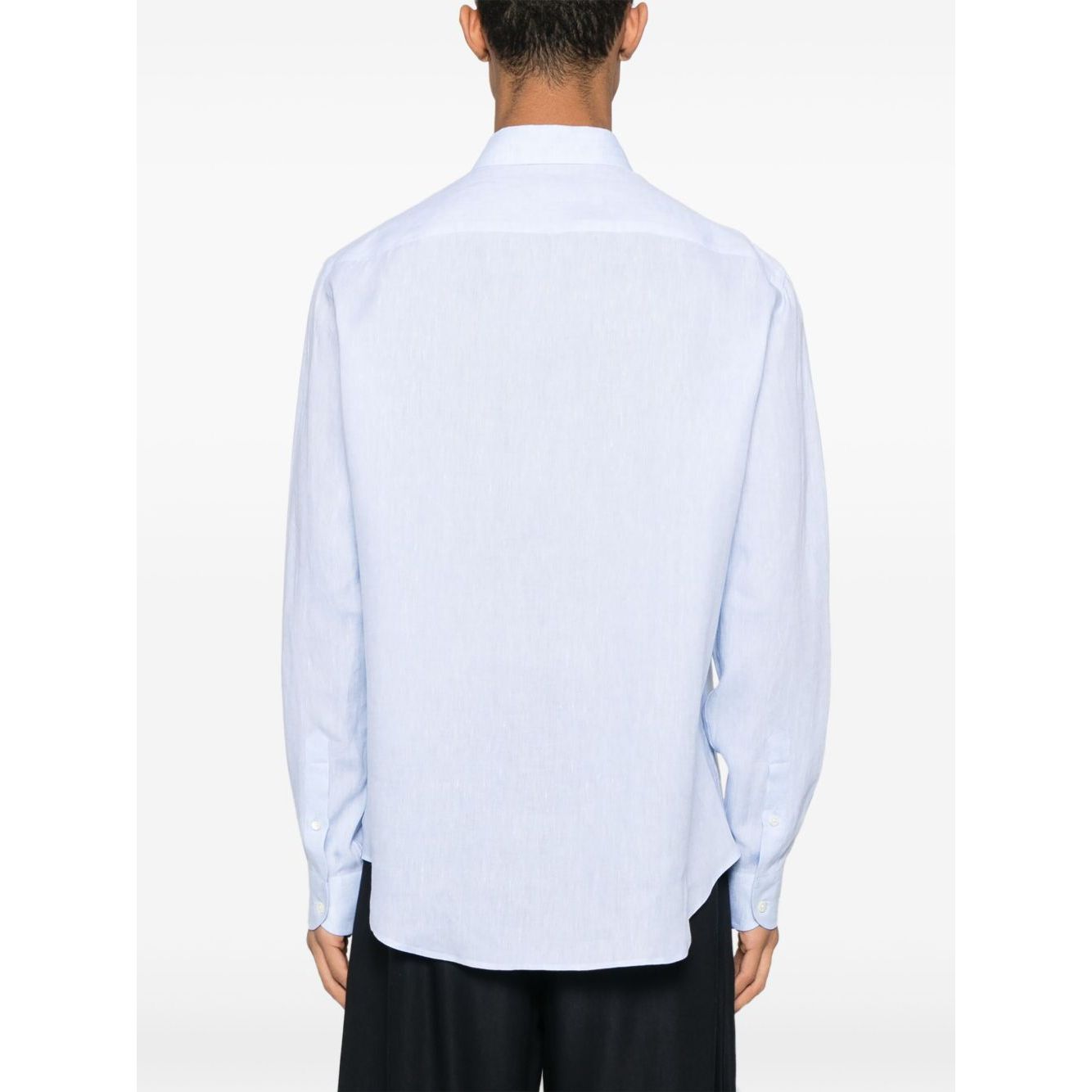 Emporio Armani logo-embroidered long-sleeve shirt