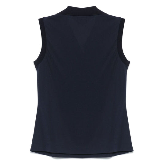 Emporio Armani Icon micro piquet crepe jersey top Topwear