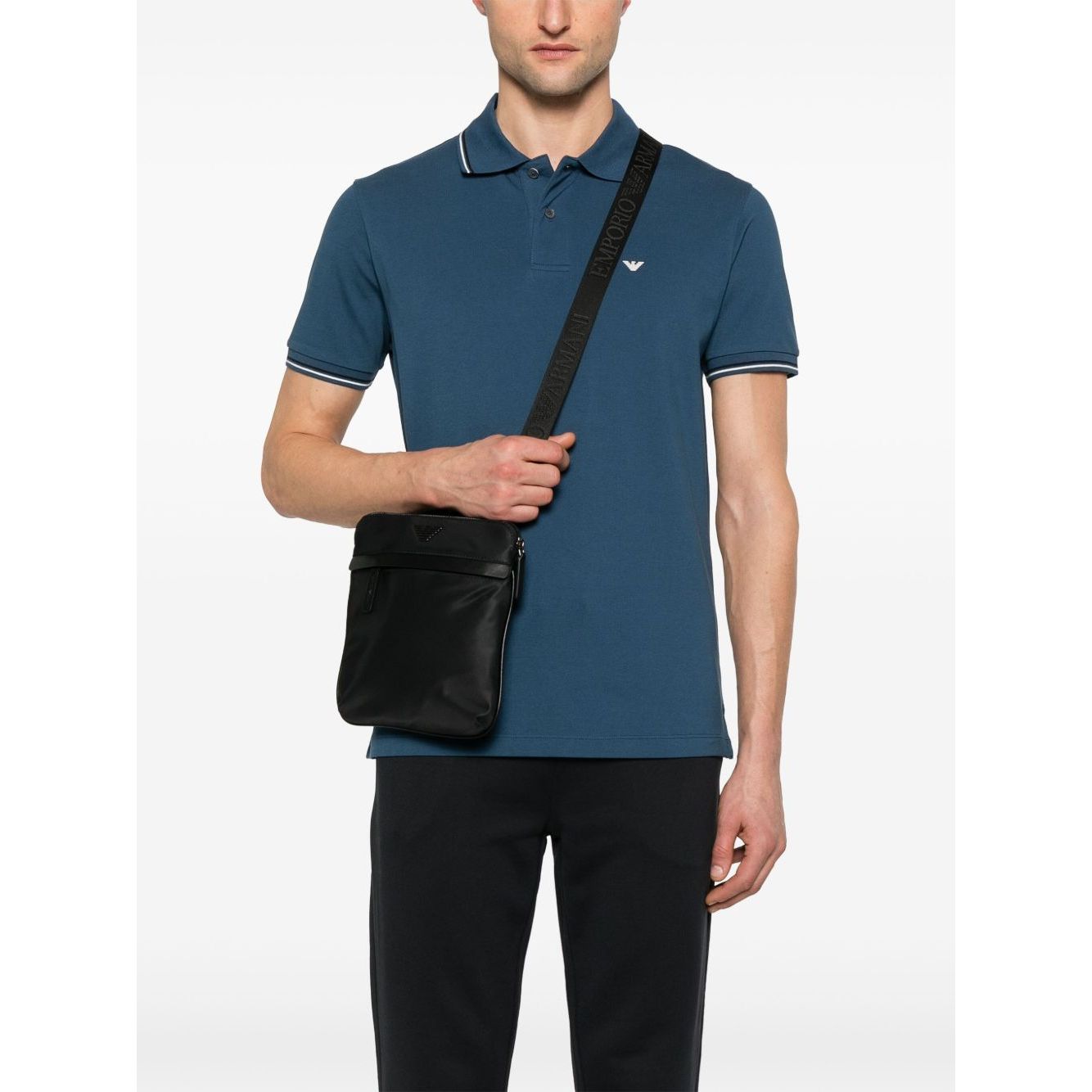 Emporio Armani ASV recycled-nylon flat shoulder bag