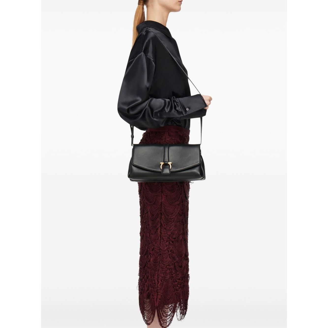 Ferragamo Medium Front Flap Soulder Bag