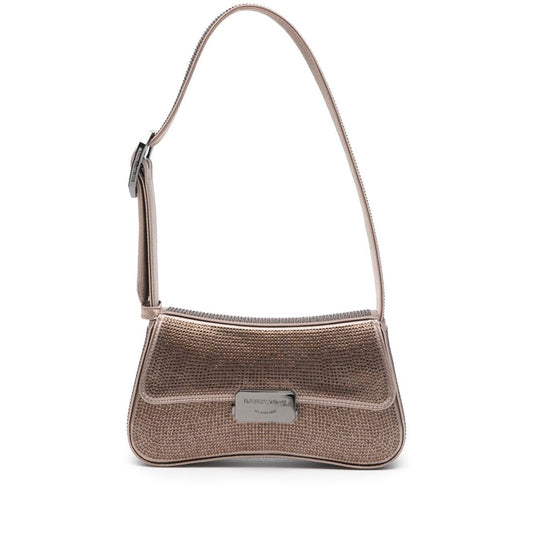 Emporio Armani Satin shoulder bag with rhinestones Shoulder