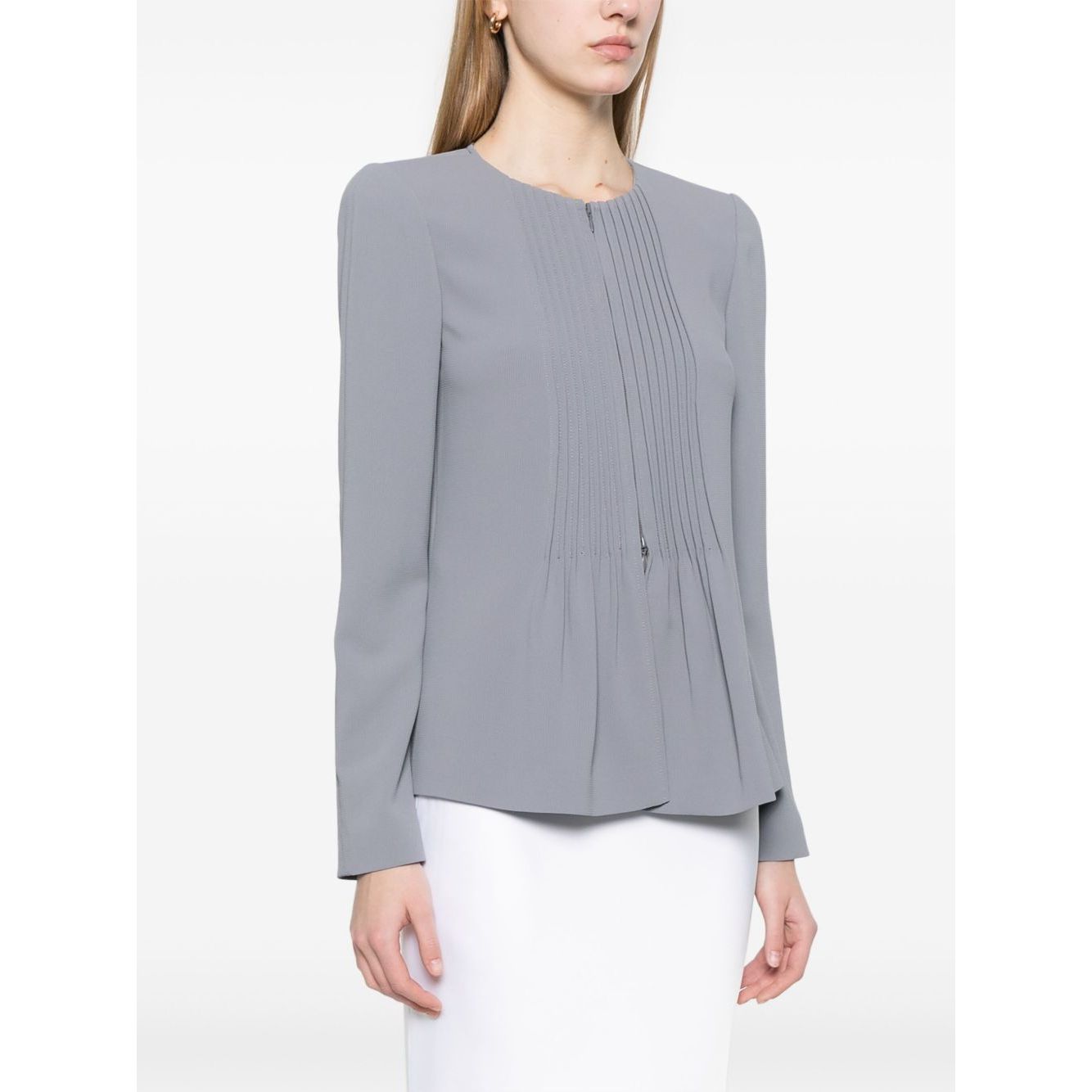 Emporio Armani Jacket in fluid woven fabric with pleats