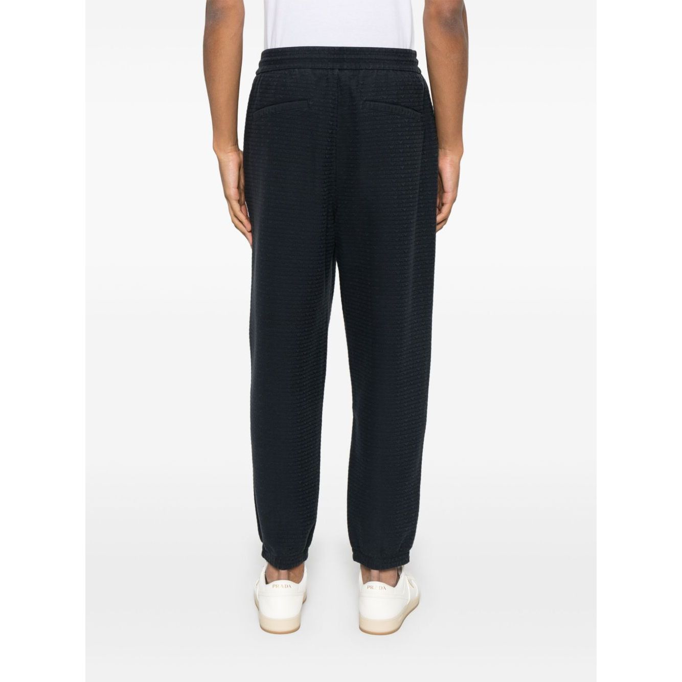 Emporio Armani ASV Lyocell blend jersey joggers with all-over lettering Trousers