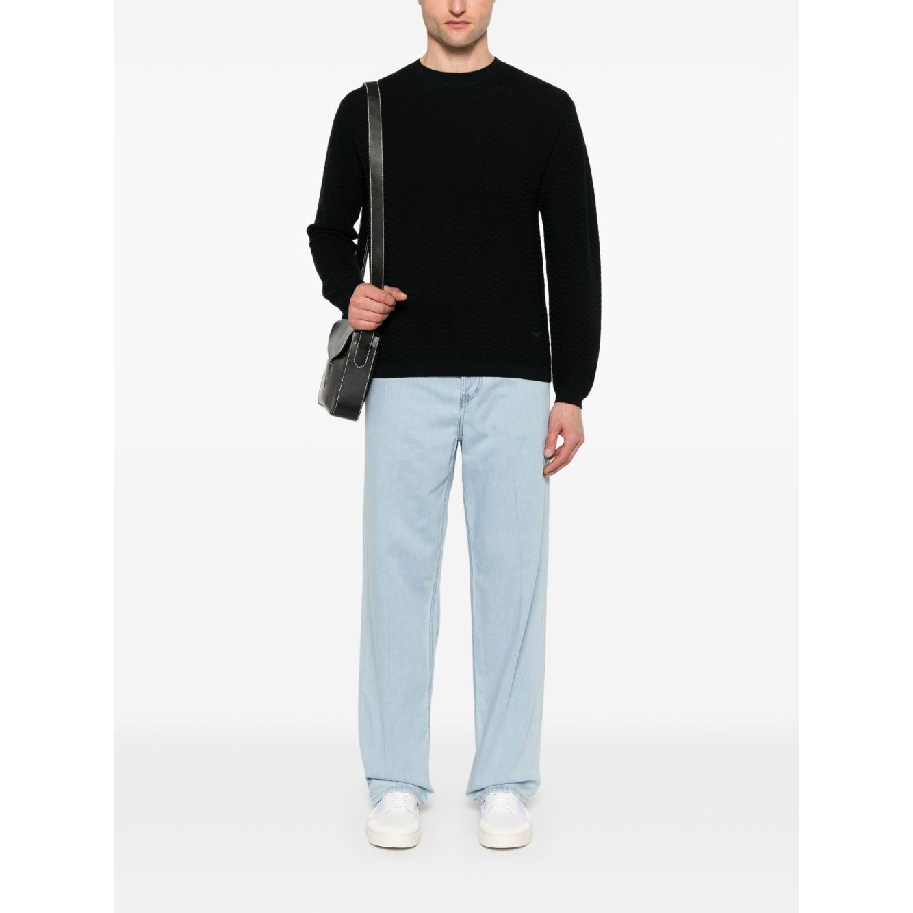 Emporio Armani Sweaters Blue Topwear
