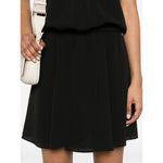 Emporio Armani Short dress with gathered waist and belt in flowing crepe Dresses