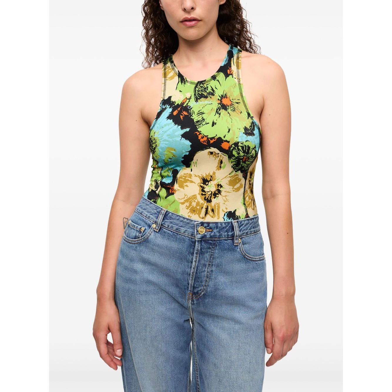 Ganni floral-print Bodysuit