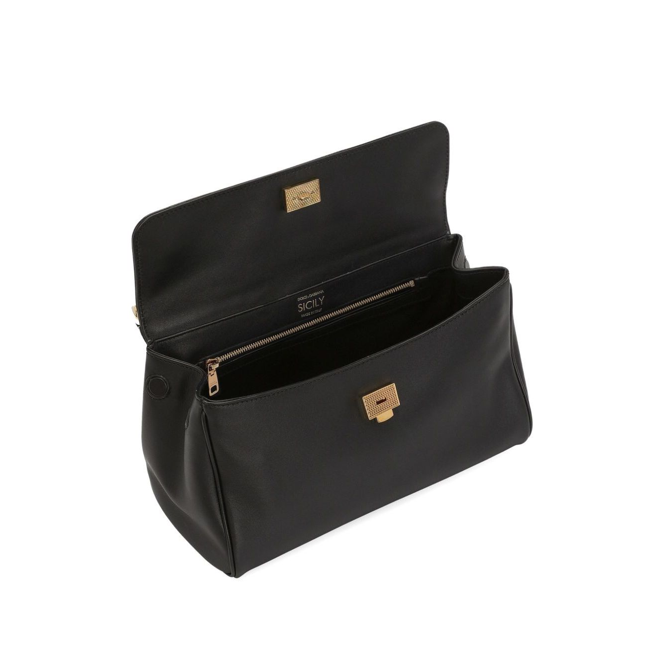 Front view with bag zipped and handles upright.