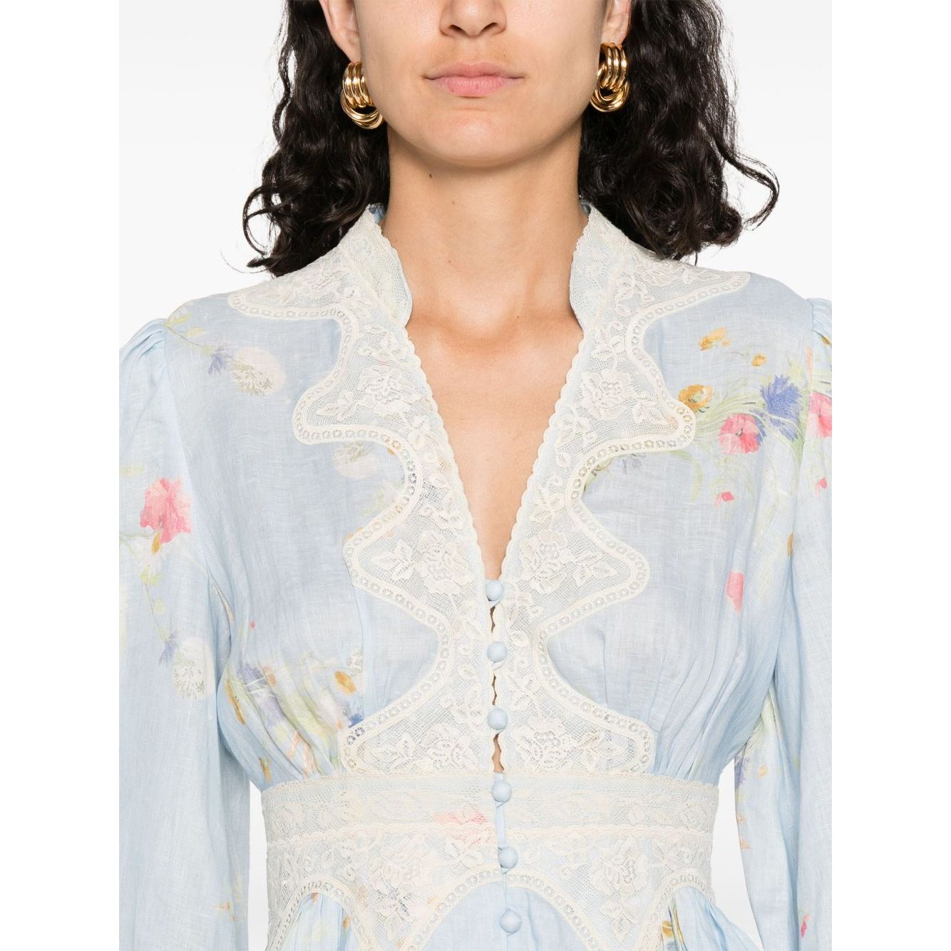 Zimmermann Lucky plunging lace mini dress