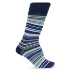 Paul Smith Underwear MultiColour sock with horizontal stripes and contrasting toe, part of a cotton multi-pair set.
