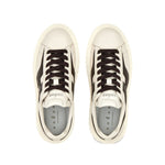 Hogan Pre Sneakers Hogan H-Stripes with beige leather design and black lace-up, featuring logo-print tongue and branded insole.