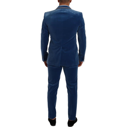 Dolce & Gabbana Blue SICILIA Velvet Slim Fit 2 Piece Suit
