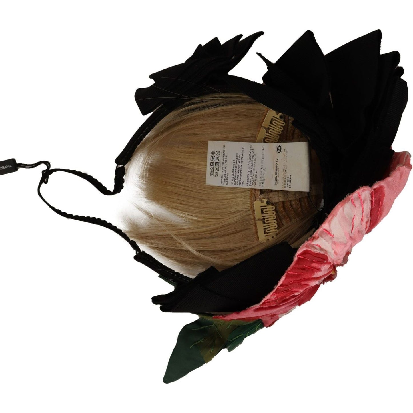 Dolce & Gabbana Black Silk White Hair Parrucchiera Diadem Headband