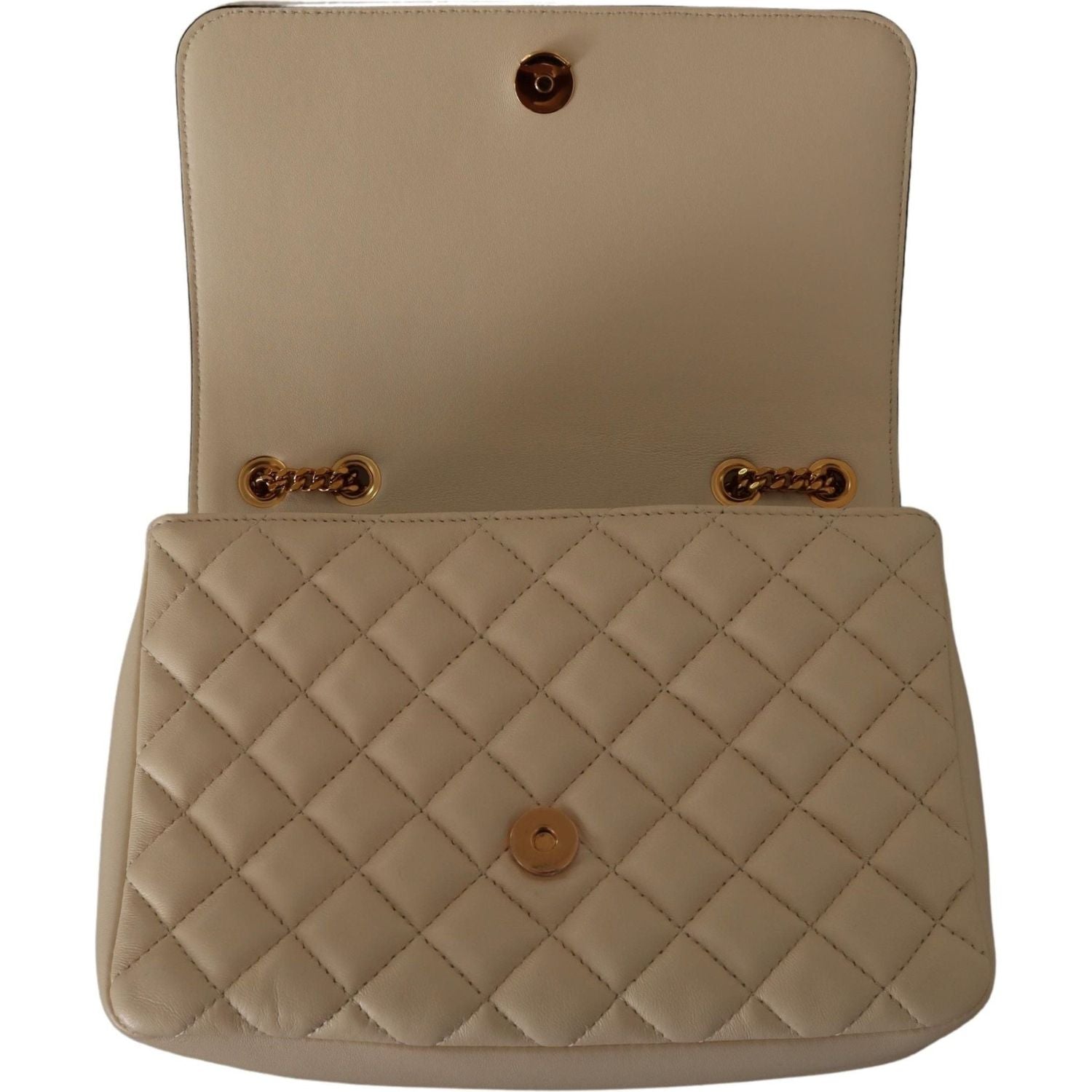 Versace Elegant White Nappa Leather Shoulder Bag