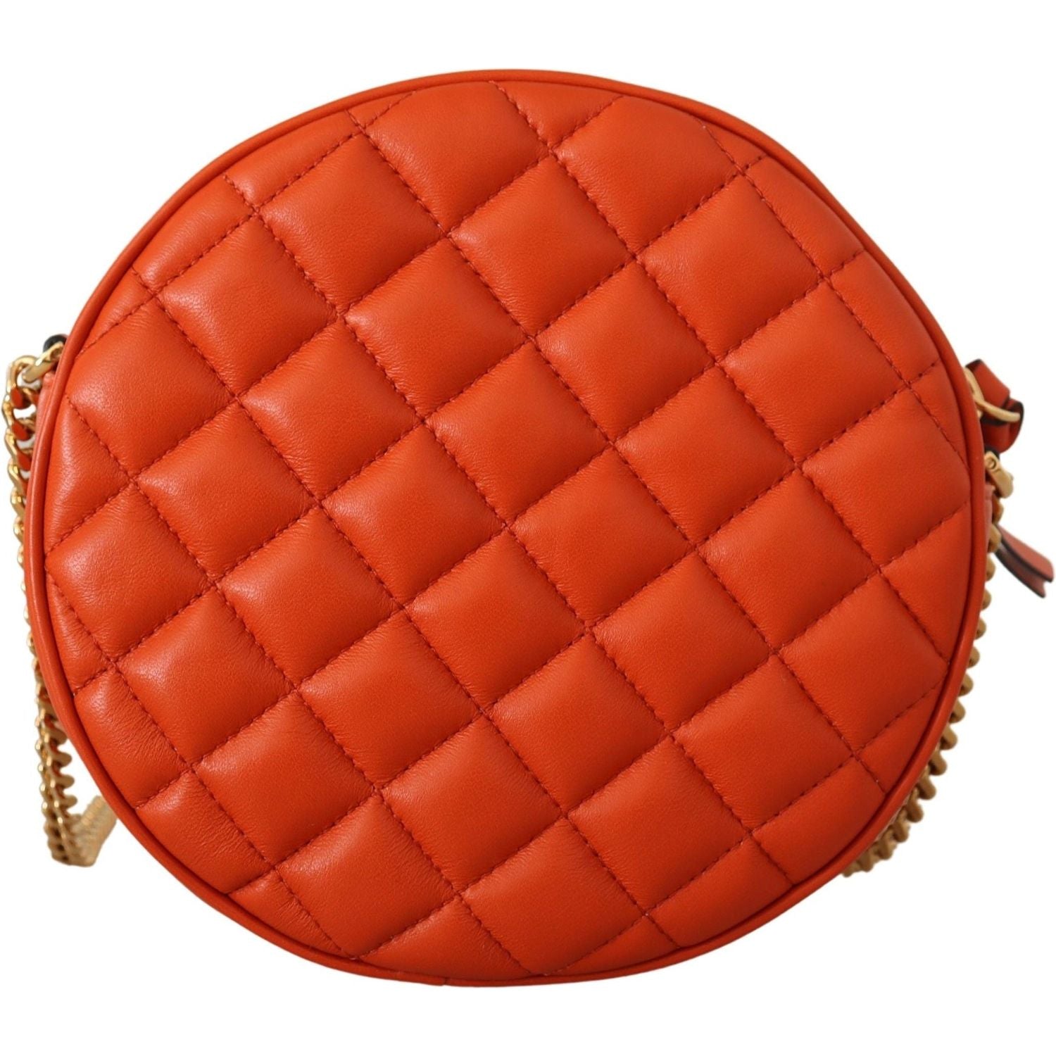 Versace Elegant Round Nappa Leather Crossbody Bag