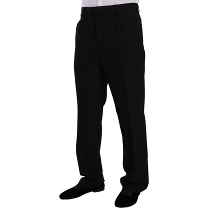 Domenico Tagliente Black Polyester Single Breasted Formal Suit