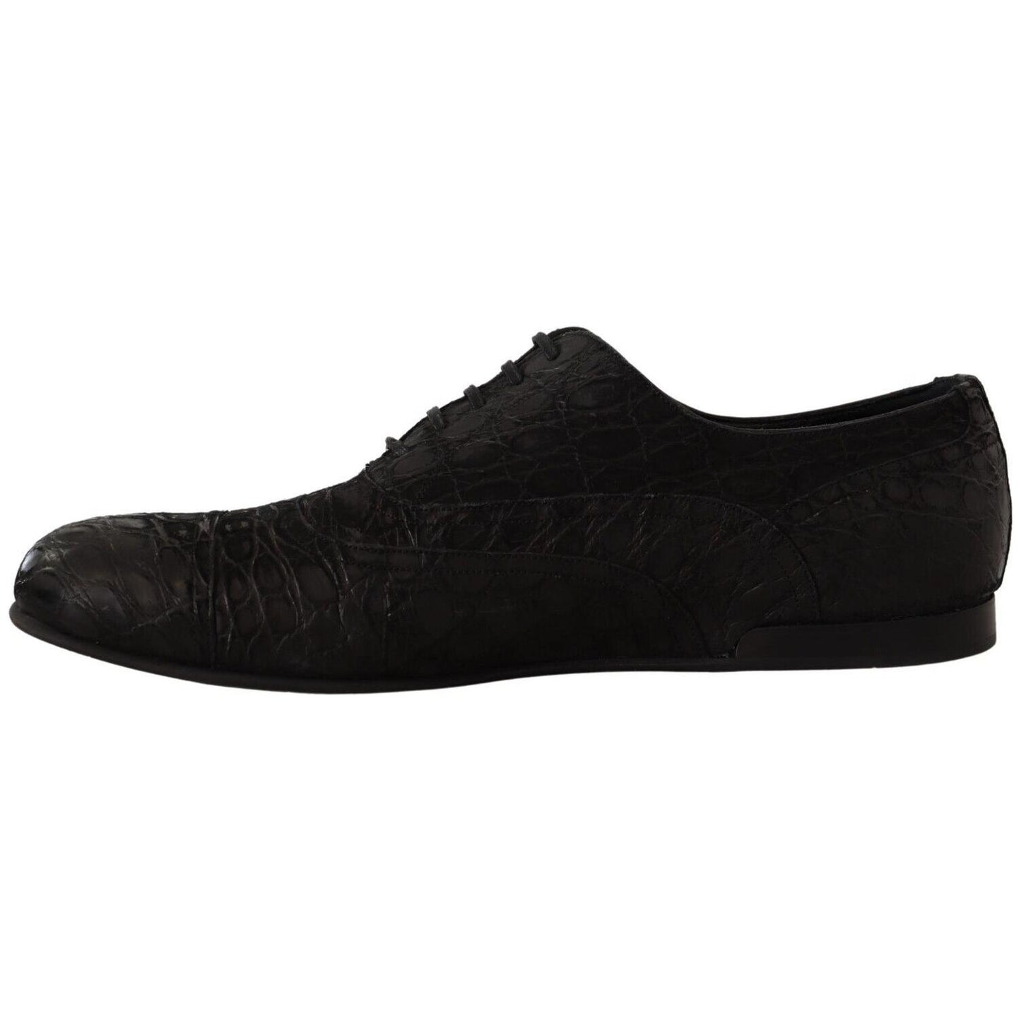 Dolce & Gabbana Black Caiman Leather Mens Oxford Shoes