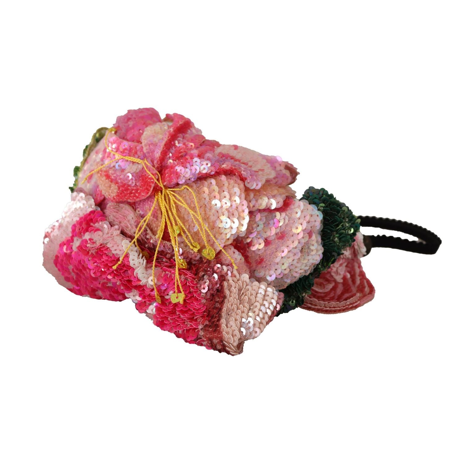 Dolce & Gabbana Multicolor Sequined Lurex Black Hair Headband