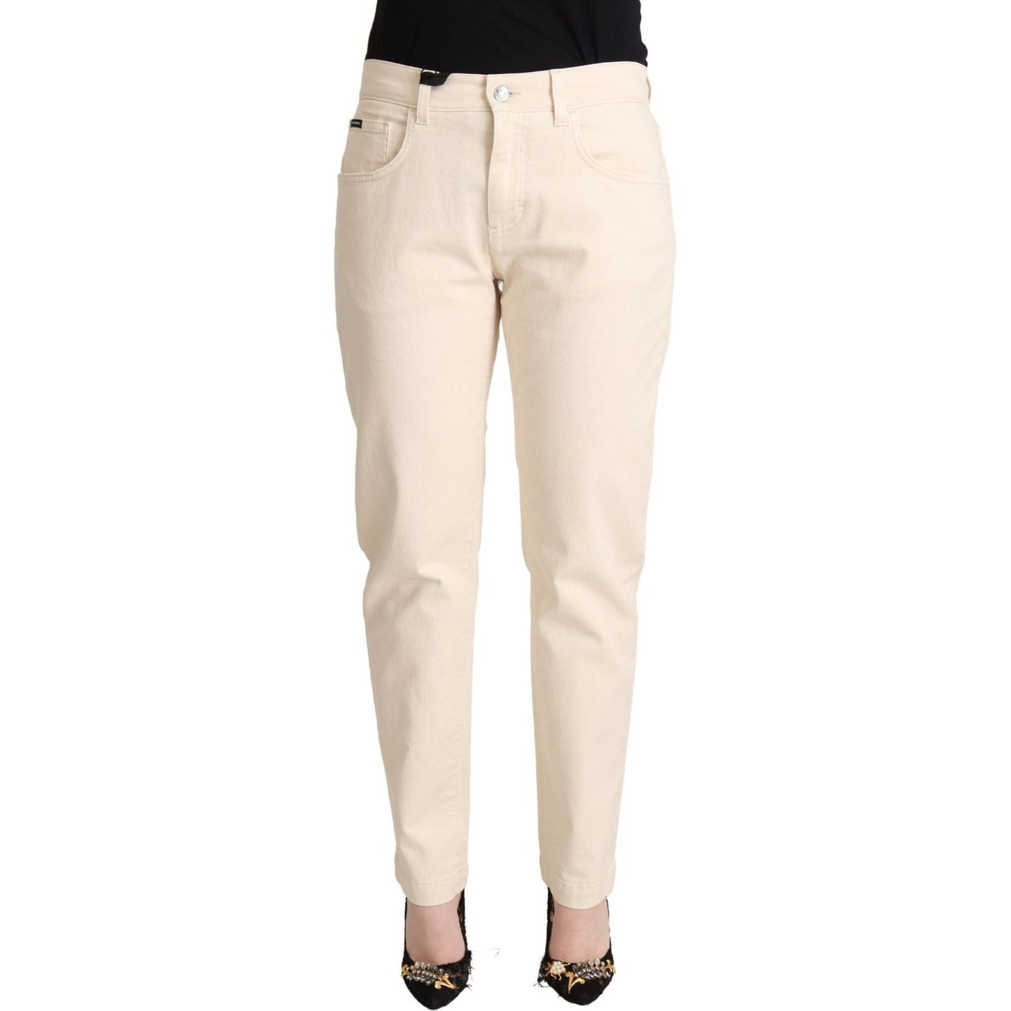 Dolce & Gabbana White Cotton Skinny Denim Women Jeans Pants