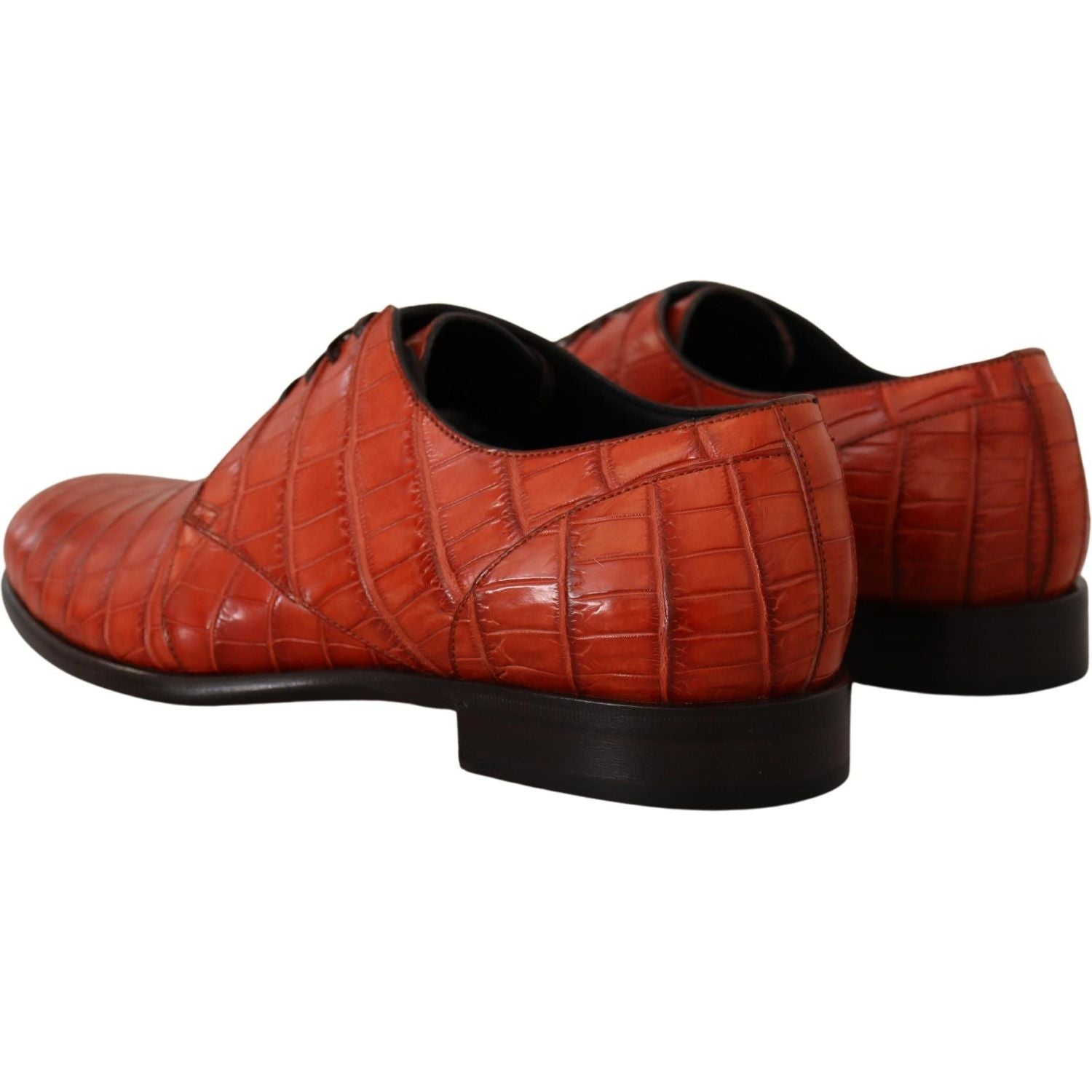 Dolce & Gabbana Orange Exotic Leather Dress Derby Shoes