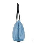 Versace Portuna Medusa Medium Cornflower Blue Nylon Leather Tote Bag Purse