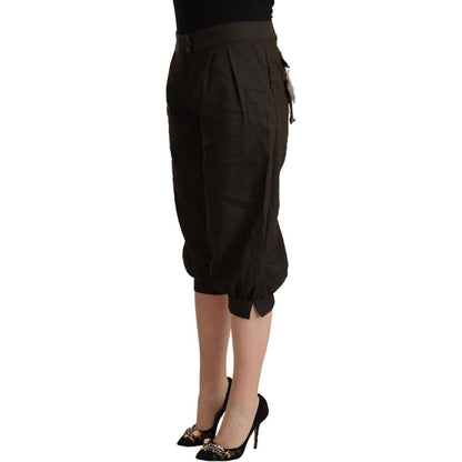 GF Ferre Brown Viscose Cropped Harem Pants