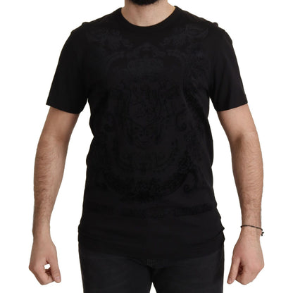 Dolce & Gabbana Black DG Baroque Cotton Crewneck T-shirt
