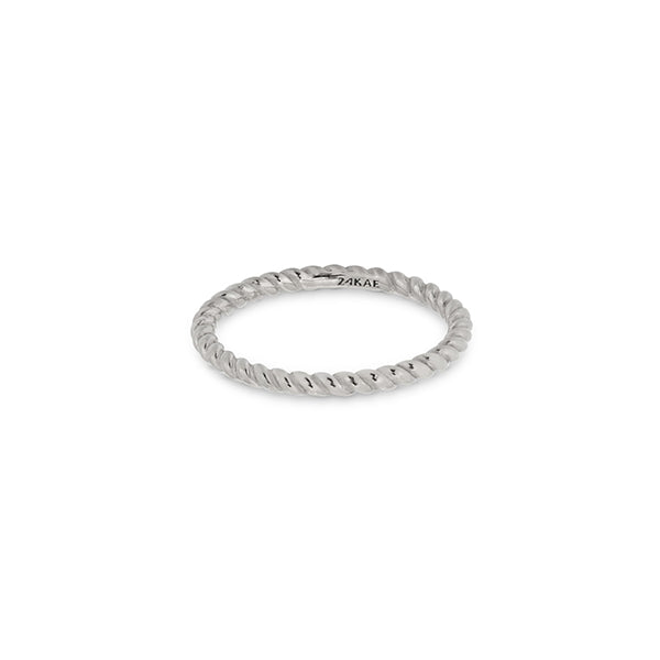 24KAE JEWELS JEWELRY Mod. 12423S/56 delicate twisted silver ring.
