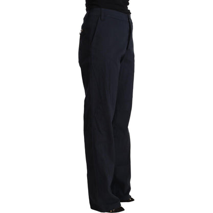 Exte Black High Waist Tapered Cotton Pants