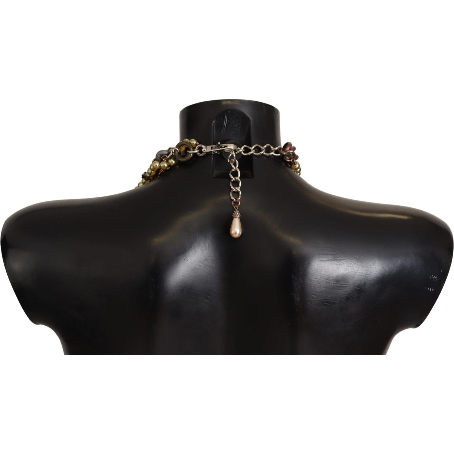 Dolce & Gabbana Gold Brass Sicily Floral Crystal Statement Necklace