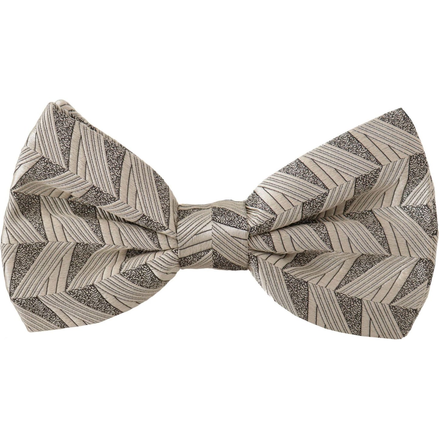 Dolce & Gabbana Gray 100% Silk Adjustable Neck Papillon Bow Tie