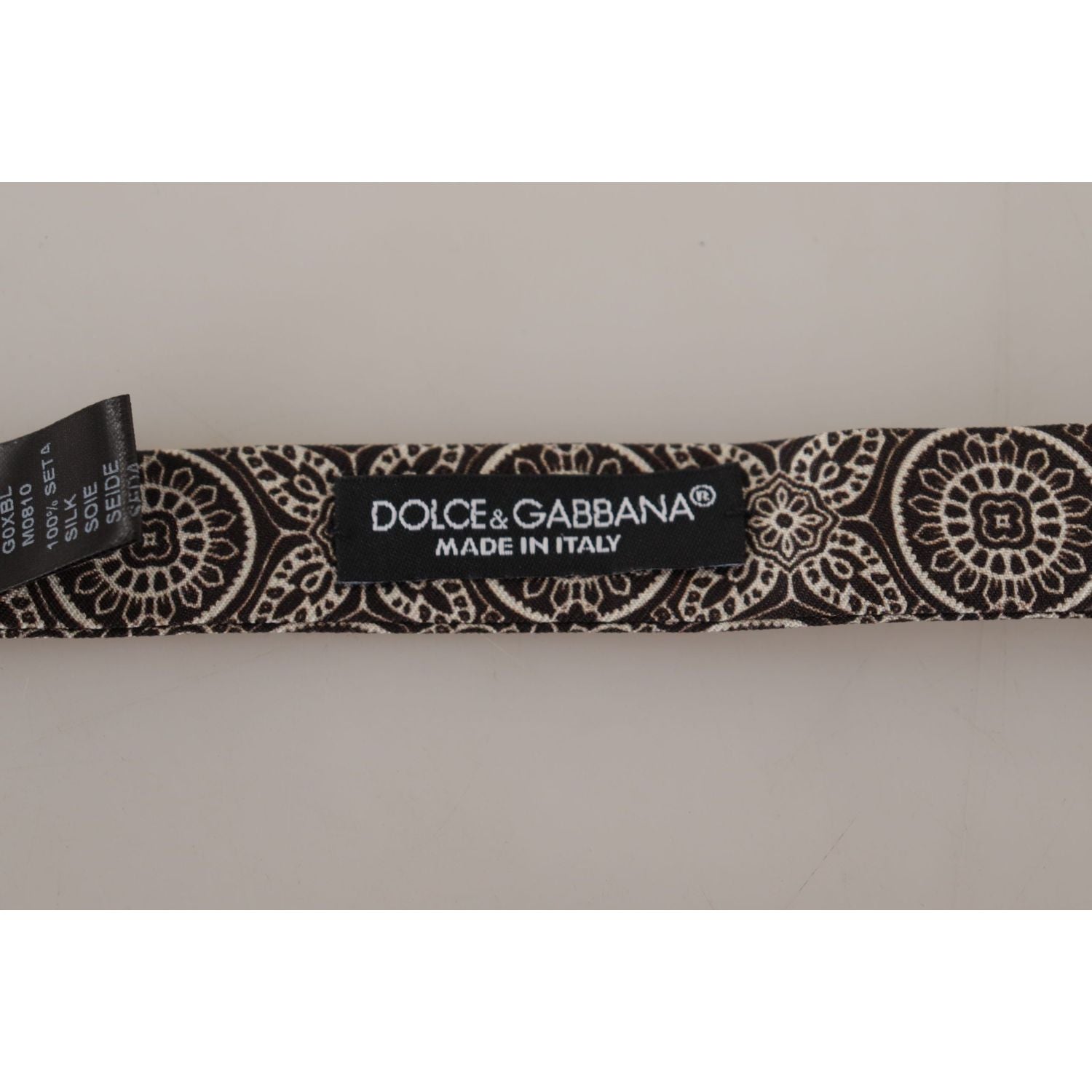 Dolce & Gabbana Black white 100% Silk Adjustable Neck Papillon Tie