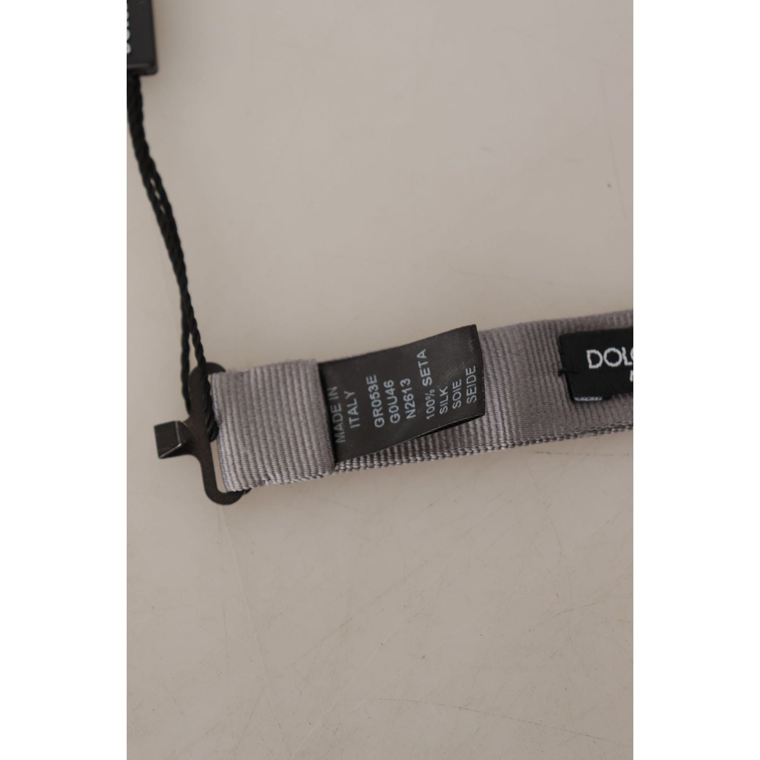 Dolce & Gabbana Gray 100% Silk Adjustable Neck Papillon Tie