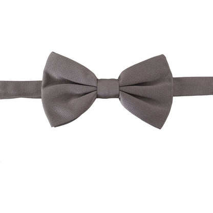 Dolce & Gabbana Gray 100% Silk Adjustable Neck Papillon Tie