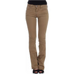 Costume National Beige Straight Leg Denim Pants Stretch Jeans