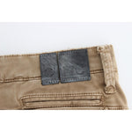 Costume National Beige Straight Leg Denim Pants Stretch Jeans