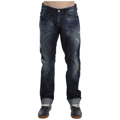 Acht Blue Cotton Regular Straight Fit Jeans Jeans & Pants