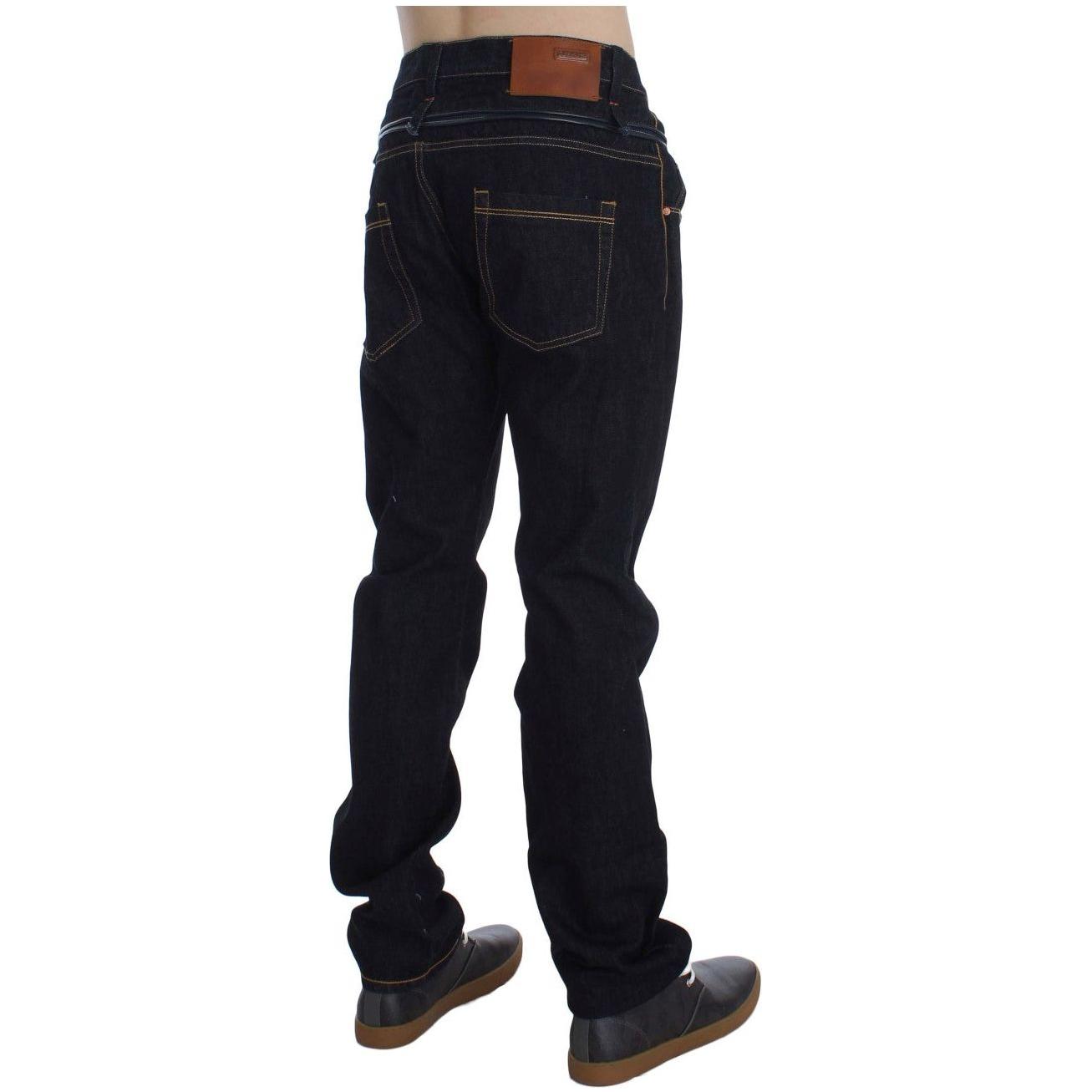 Acht Blue Cotton Regular Straight Fit Jeans Jeans & Pants