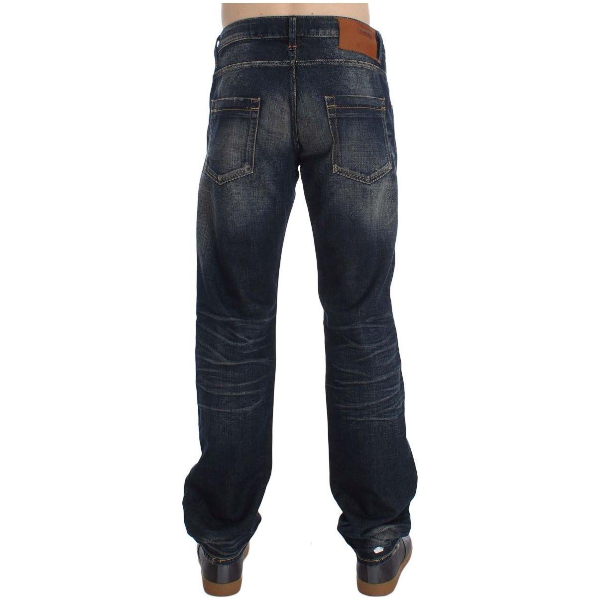 Acht Blue Wash Straight Fit Low Waist Jeans