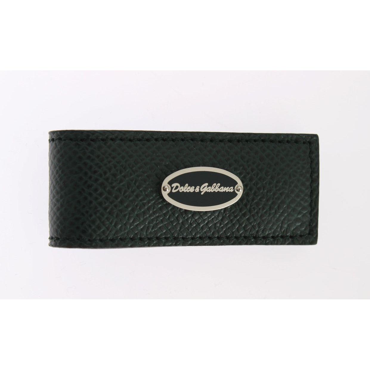 Dolce & Gabbana Green Leather Magnet Money Clip Money Clip