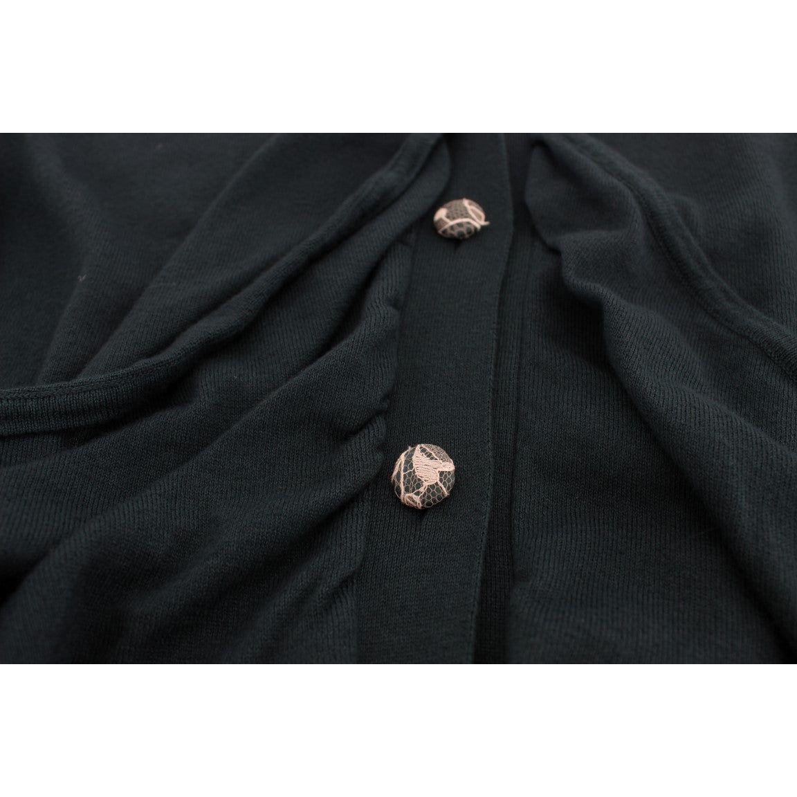 PINK MEMORIES Green Button Down Cardigan Sweater