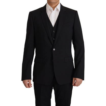 Dolce & Gabbana Black Jacket Vest 2 Piece MARTINI Blazer
