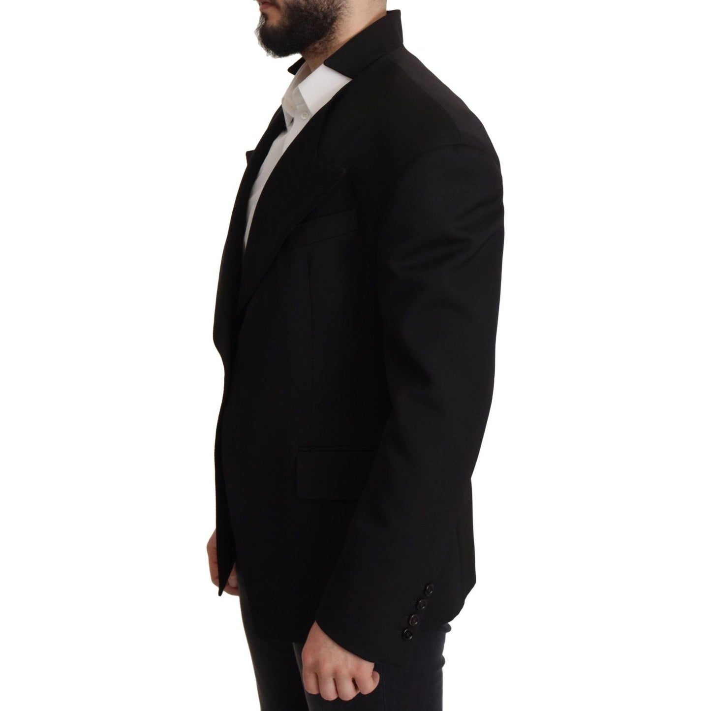 Dolce & Gabbana Black Wool Single Breasted Jacket Blazer JKT3410- 50